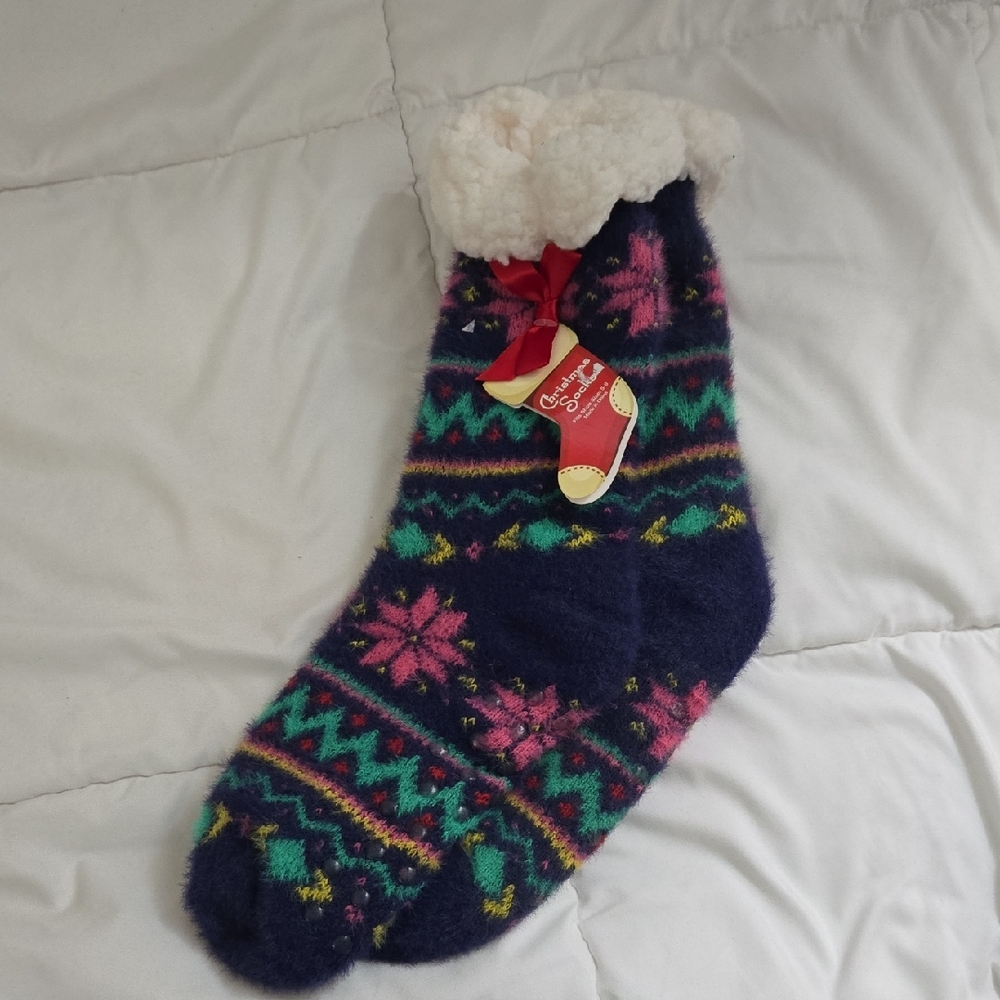 Cozy Fuzzy Socks with Festive Pattern
